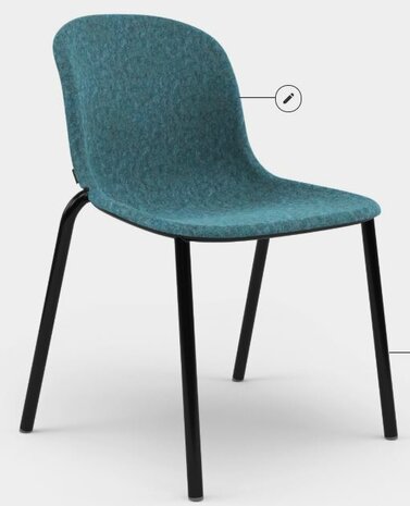 De Vorm LJ2 PET Felt chair frame in Ral kleur naar keuze